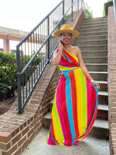 Load image into Gallery viewer, Rainbow One Shoulder Maxi