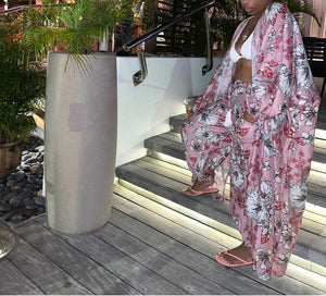 Botanical Kimono & Genie Pant Set