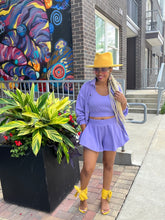 Load image into Gallery viewer, 3 pc Flirty Shorts &amp; Jacket Set - Purple