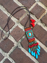 Load image into Gallery viewer, Tribal Long Beaded Tassel Necklace