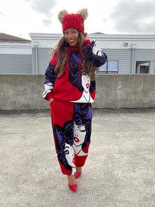 Who Is She Graphic Sweater Set