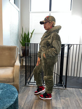 Load image into Gallery viewer, Perforated Furry Hoodie Jogger Set